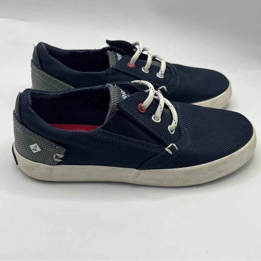 Active Seller!  Kid’s Sperry Unisex Washable Navy Canvas Sneakers 11M - Picture 7 of 11